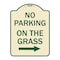 Signmission No Parking on Grass W/ Right Arrow Heavy-Gauge Aluminum Architectural Sign, 24" x 18", TG-1824-23686 A-DES-TG-1824-23686 - alternate 1
